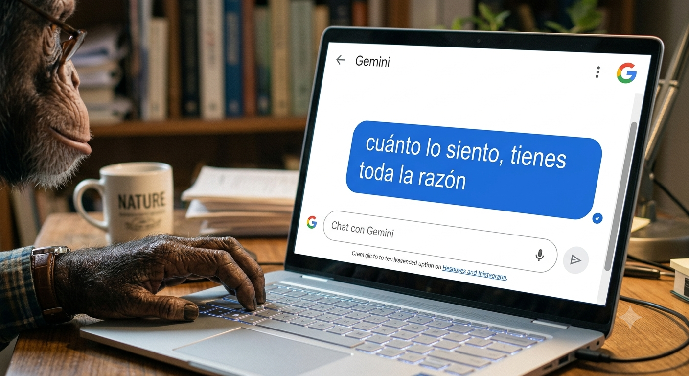 Persona frente a una interfaz de inteligencia artificial, evocando la relación entre IA y sufrimiento humano.